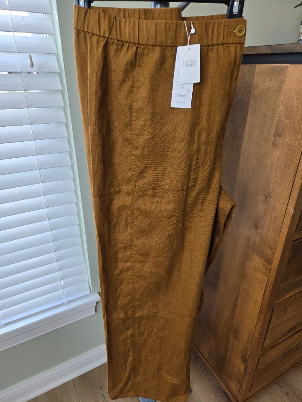 NWT Eileen Fisher Wide Leg Organic Linen Ankle Pants